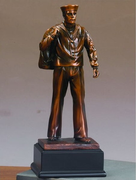 Navy Military Officer Sculpture Tribute Statue Figurine Sailor Award